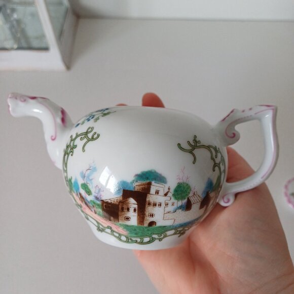 Gorgeous 1985 Franklin Mint HOCHST Fine Porcelain Mini 3.5" Teapot - Picture 1 of 12